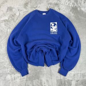 VTG Jerzees USA Made "Cruises" casual athleisure blue crew sweatshirt wms XL